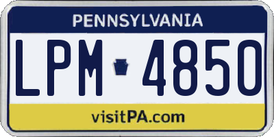 PA license plate LPM4850