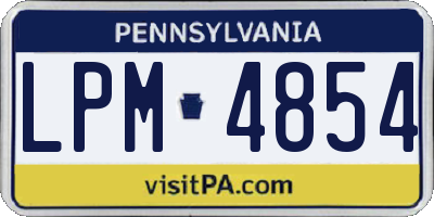 PA license plate LPM4854