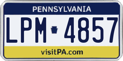 PA license plate LPM4857