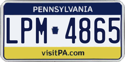 PA license plate LPM4865