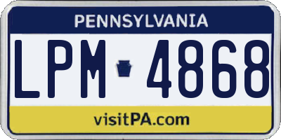 PA license plate LPM4868