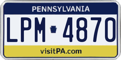 PA license plate LPM4870