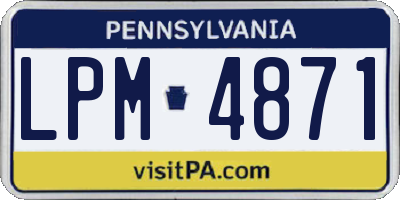 PA license plate LPM4871
