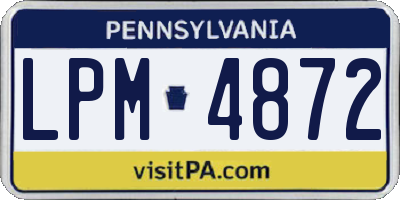 PA license plate LPM4872