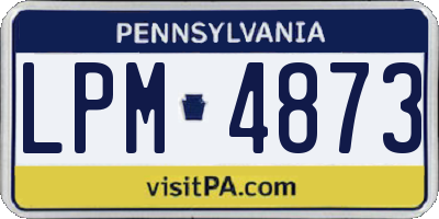 PA license plate LPM4873
