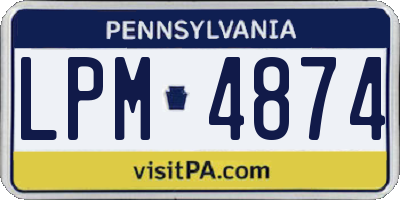 PA license plate LPM4874