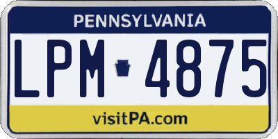 PA license plate LPM4875