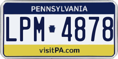 PA license plate LPM4878