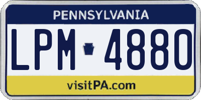 PA license plate LPM4880