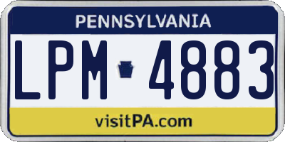 PA license plate LPM4883