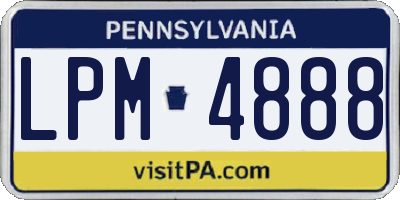 PA license plate LPM4888