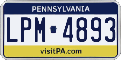 PA license plate LPM4893