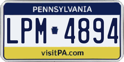 PA license plate LPM4894