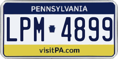 PA license plate LPM4899