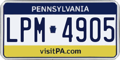 PA license plate LPM4905