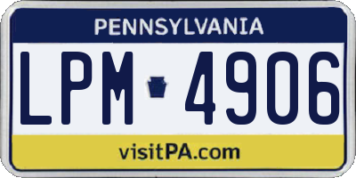 PA license plate LPM4906