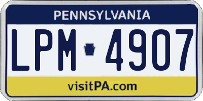 PA license plate LPM4907