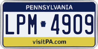PA license plate LPM4909