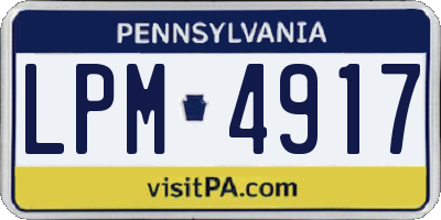 PA license plate LPM4917