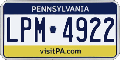PA license plate LPM4922