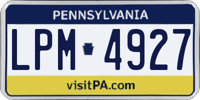 PA license plate LPM4927