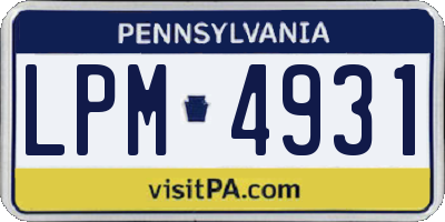 PA license plate LPM4931