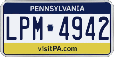 PA license plate LPM4942