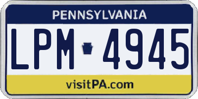 PA license plate LPM4945