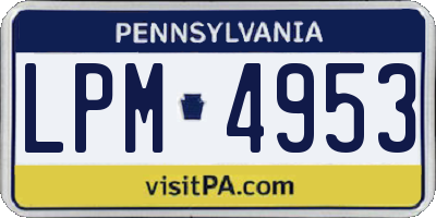 PA license plate LPM4953