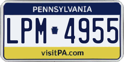 PA license plate LPM4955