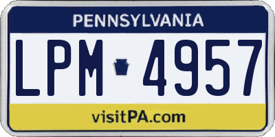 PA license plate LPM4957