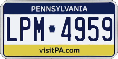 PA license plate LPM4959
