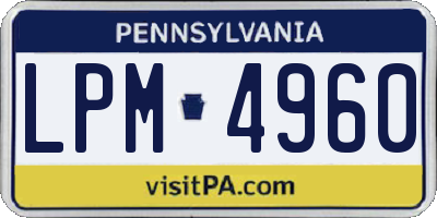 PA license plate LPM4960