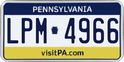 PA license plate LPM4966