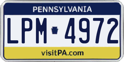 PA license plate LPM4972