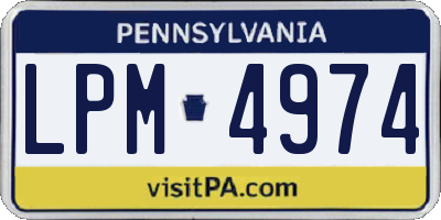 PA license plate LPM4974