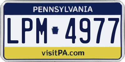 PA license plate LPM4977
