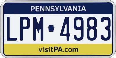 PA license plate LPM4983