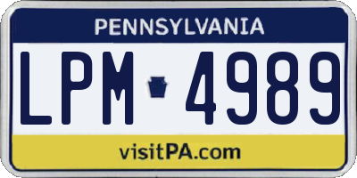 PA license plate LPM4989