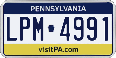 PA license plate LPM4991