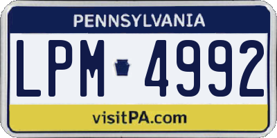 PA license plate LPM4992