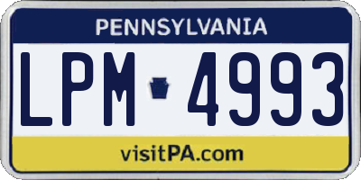 PA license plate LPM4993