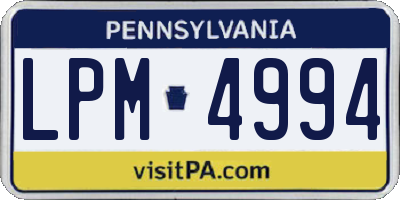 PA license plate LPM4994
