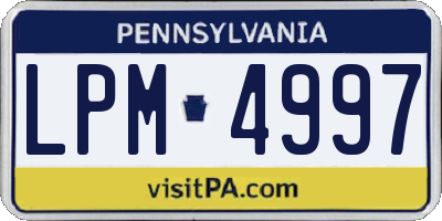 PA license plate LPM4997