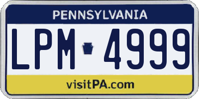 PA license plate LPM4999