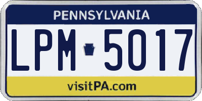 PA license plate LPM5017