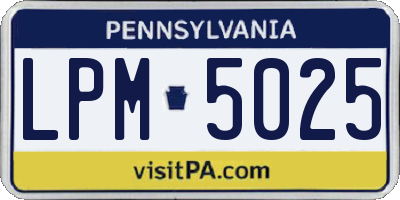 PA license plate LPM5025