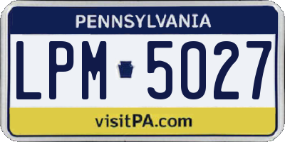 PA license plate LPM5027
