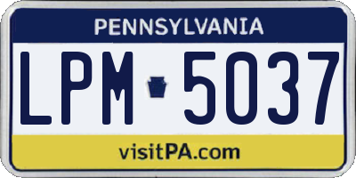 PA license plate LPM5037