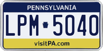 PA license plate LPM5040